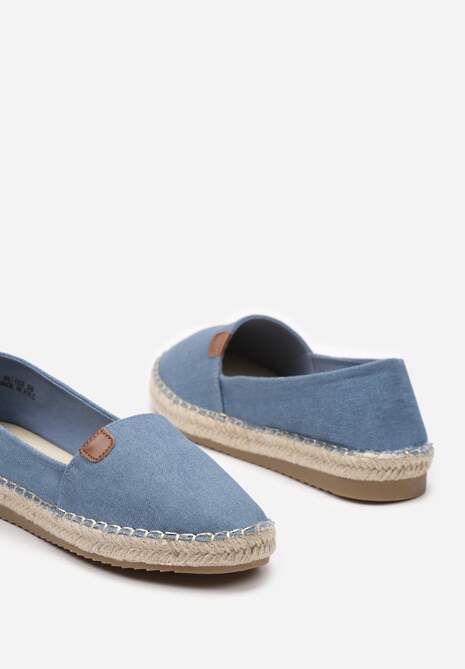 Niebieskie Płaskie Casualowe Espadryle w Stylu Boho Lephea