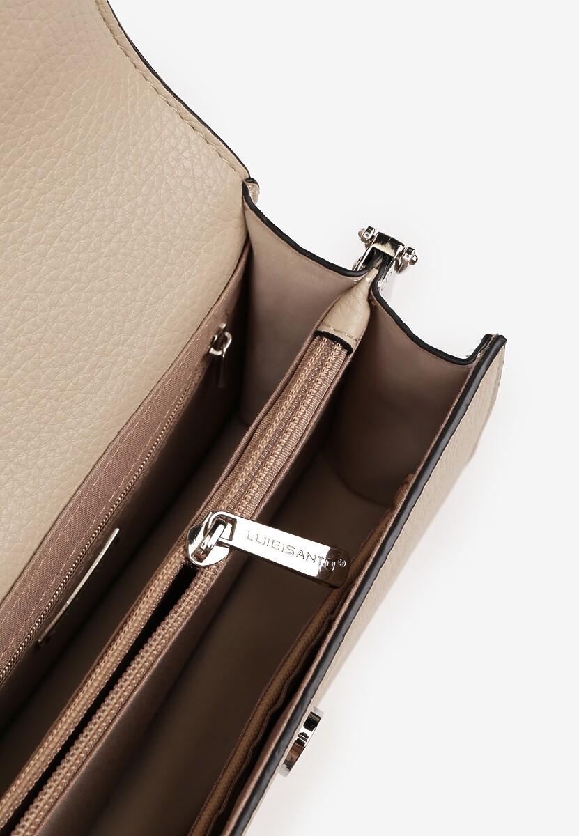 Jasnobeżowa Torebka Dwukomorowa Ozdobiona Suwakiem Davisiae