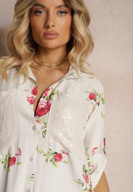 Jasnoszara Koszulowa Bawełniana Sukienka Zapinana na Guziki Nuramla