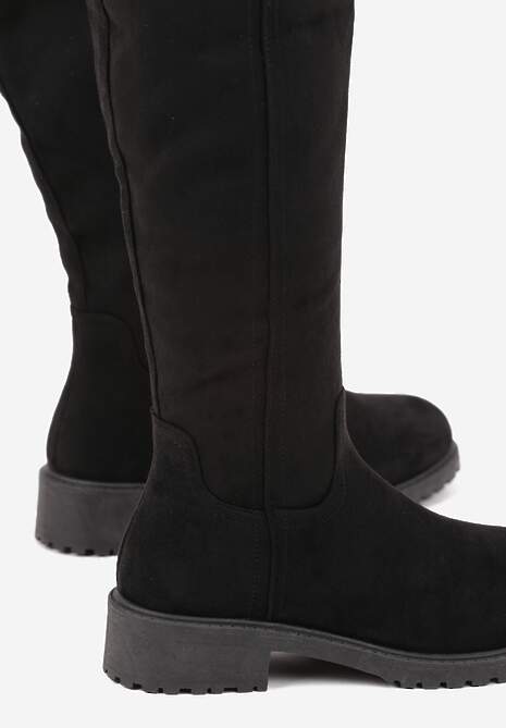 Czarne Dopasowane Kozaki Vices w Stylu Basic Lonavie