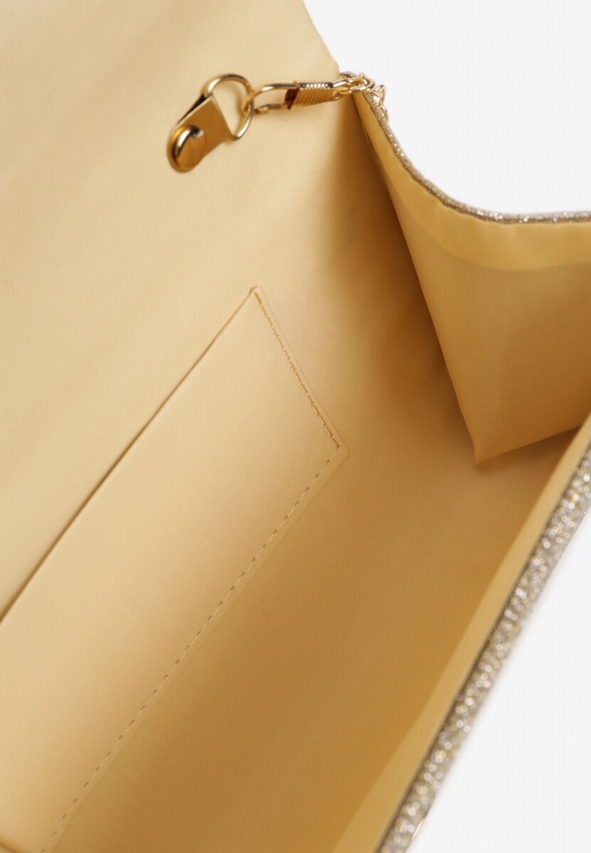 Złota Brokatowa Torebka Kopertówka na Odpinanym Łańcuszku Eyrila