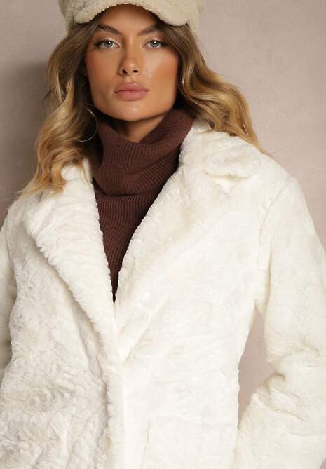 Biały Płaszcz Jednorzędowy  Vertiana