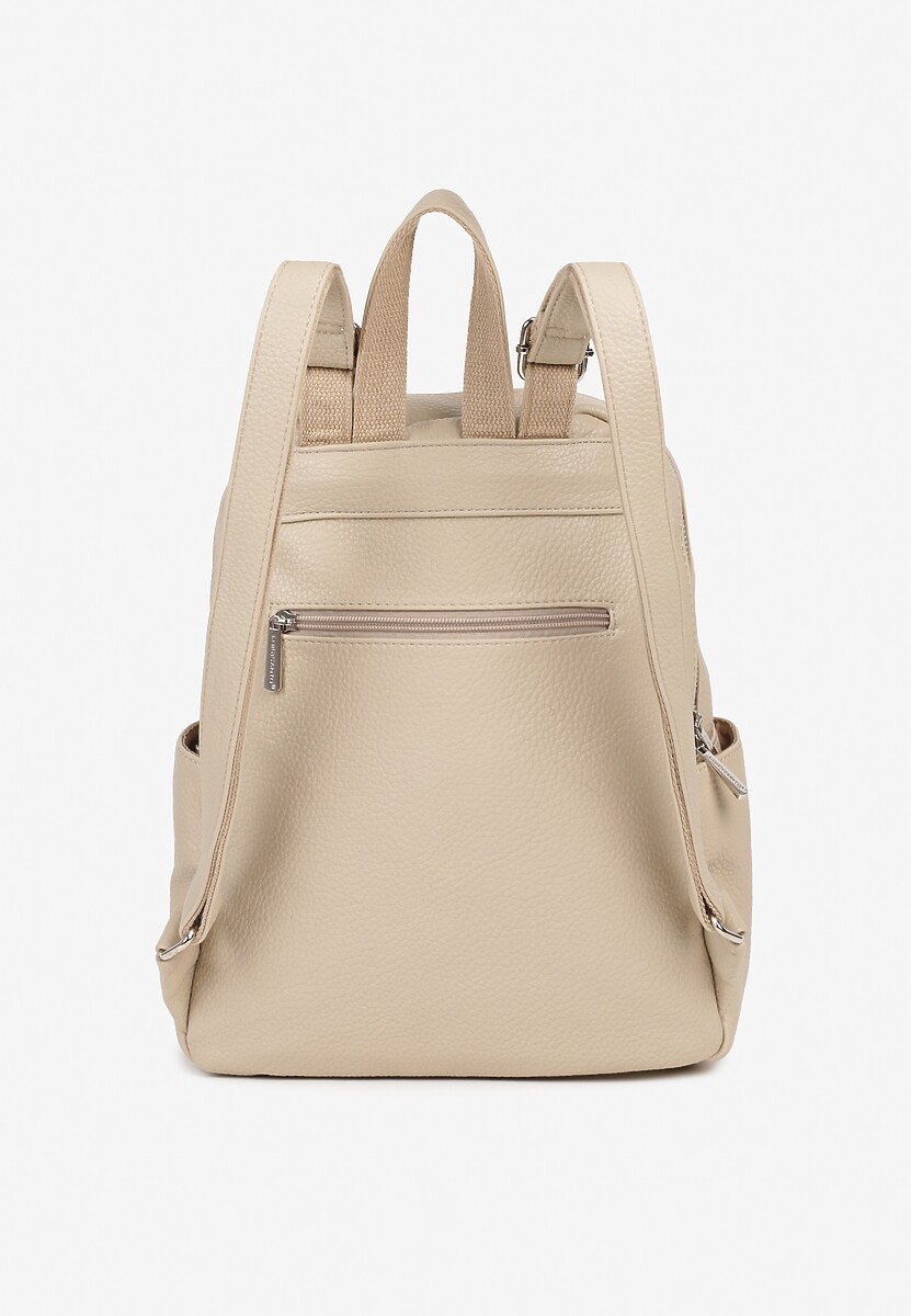 Beżowy Plecak z Suwakami w Miejskim Stylu Nalionea