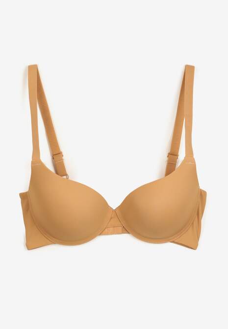 Ciemnobeżowy Biustonosz o Klasycznym Kroju Sinisea