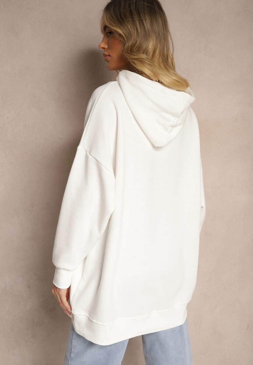 Biała Bluza z Kapturem Foss