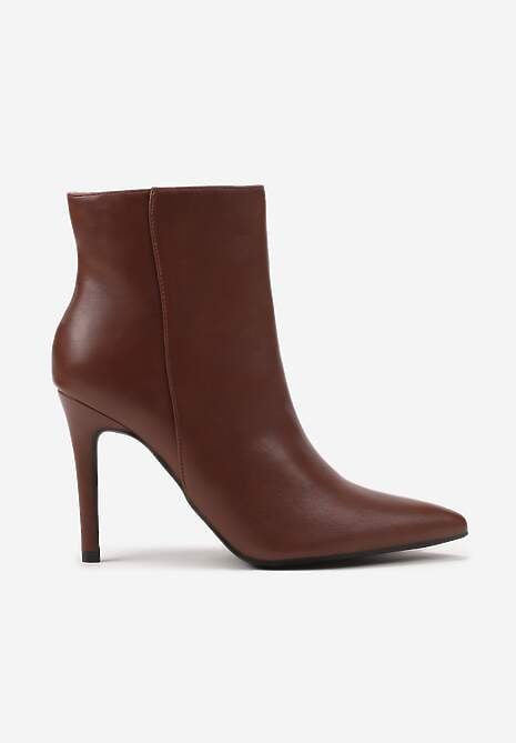 Brązowe Botki na Szpilce Vices w Klasycznym Stylu Nurivie
