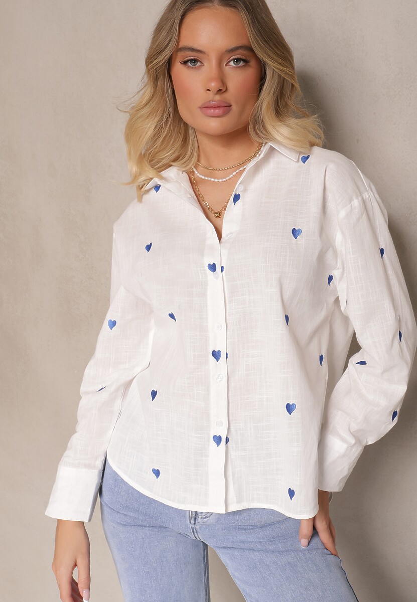 Różowa Bawełniana Koszula w Serca Elearose