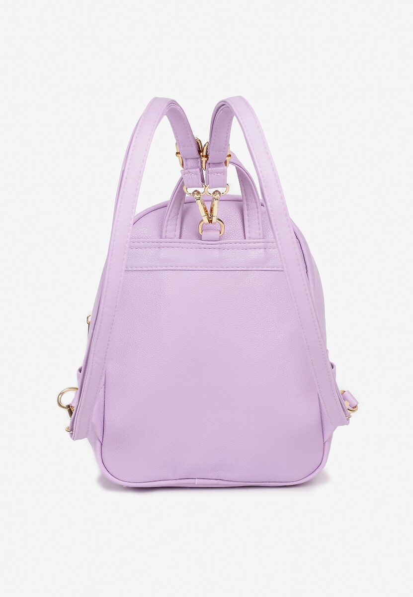 Fioletowy Plecak na Suwak Wykończony Regulowanymi Odpinanymi Paskami Nelda