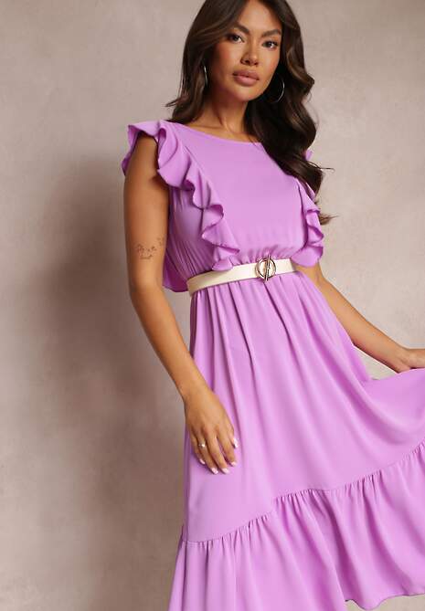 Ciemnofioletowa Sukienka Philonia