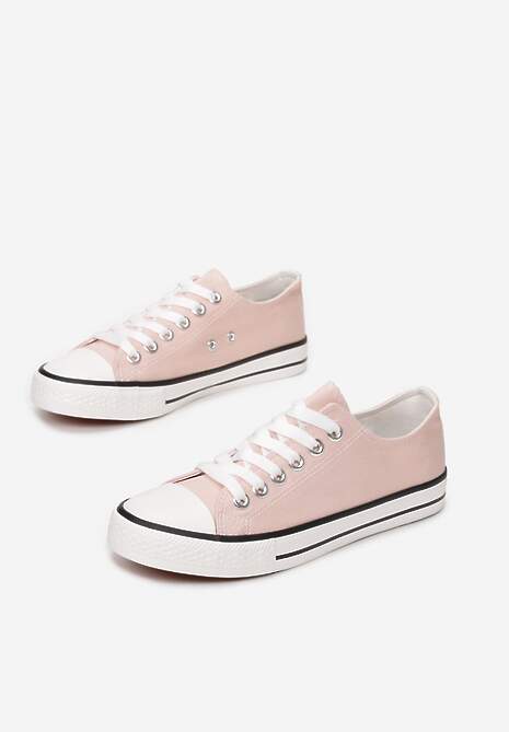 Różowe Trampki w Klasycznym Stylu z Niską Cholewką Doriabel