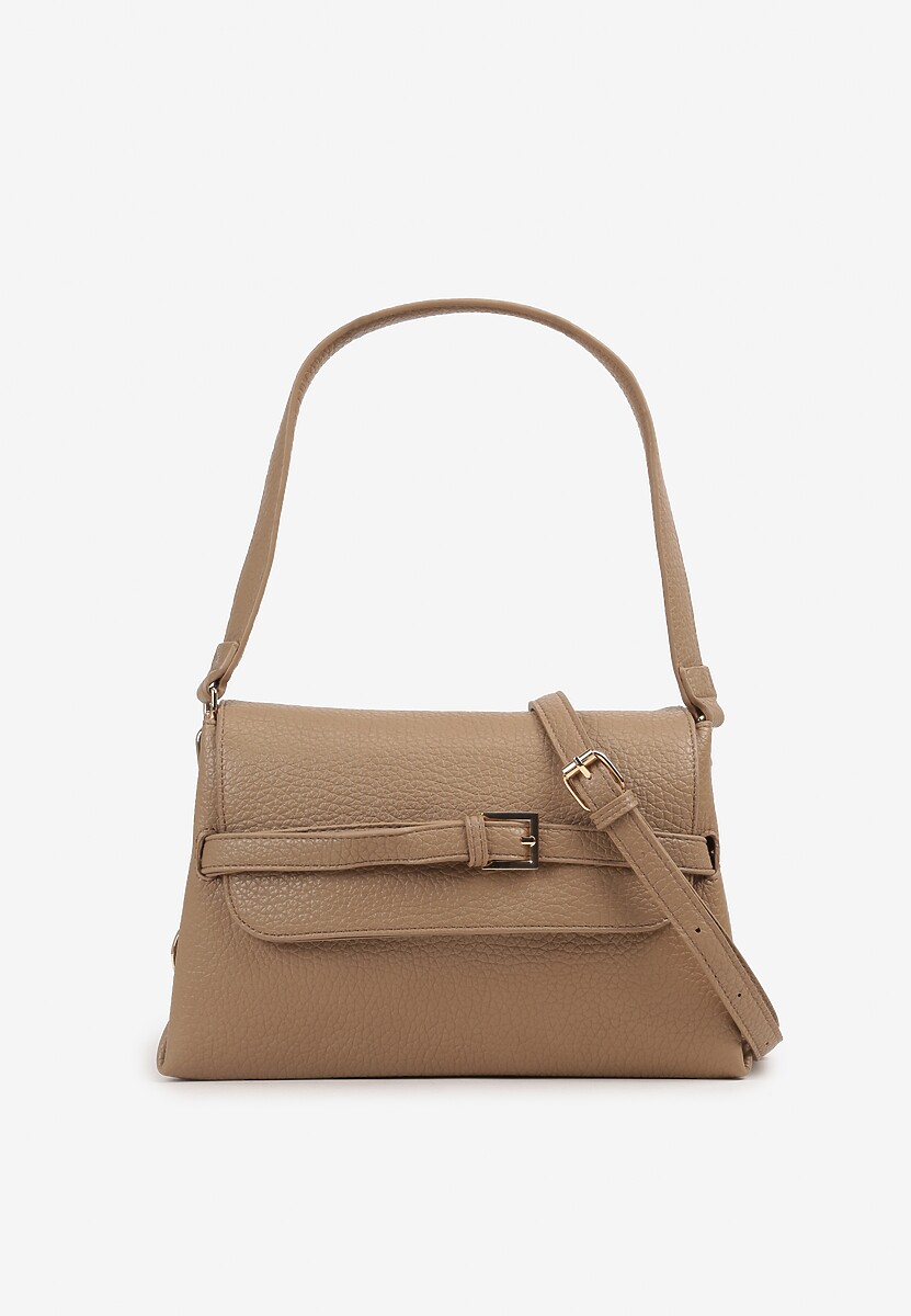 Jasnobrązowa Torebka Typu Listonoszka z Rączką i Dołączonym Paskiem Sealanis