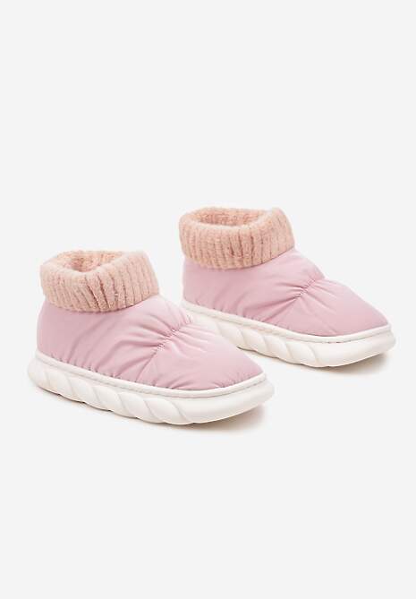 Różowe Kapcie Vices na Piankowej Podeszwie z Pikowaną Cholewką Velavina