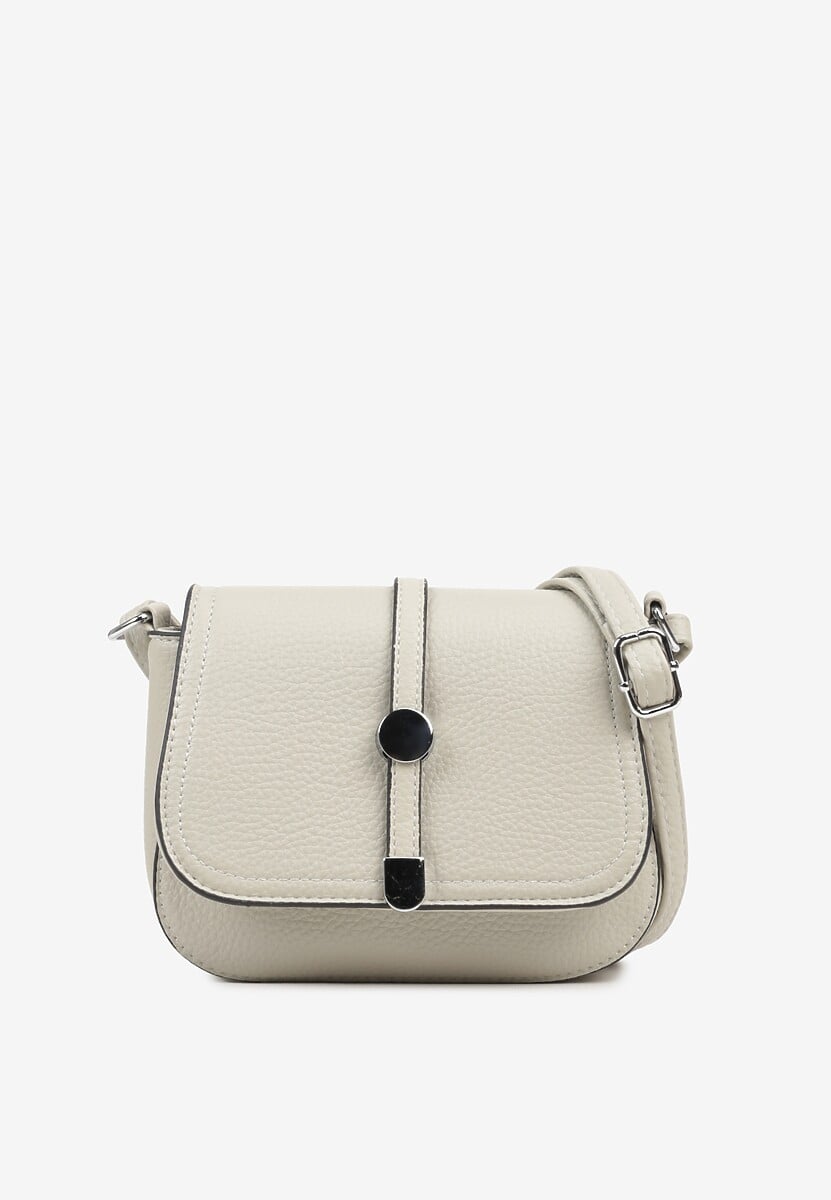 Jasnoszara Torebka Listonoszka Ozdobiona Klapą Dolissea