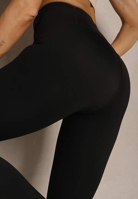 Czarne Basicowe Legginsy High Waist Tofelia