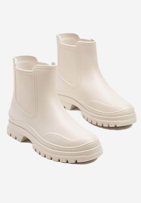 Beżowe Kalosze w Stylu Sztybletów Aslovia