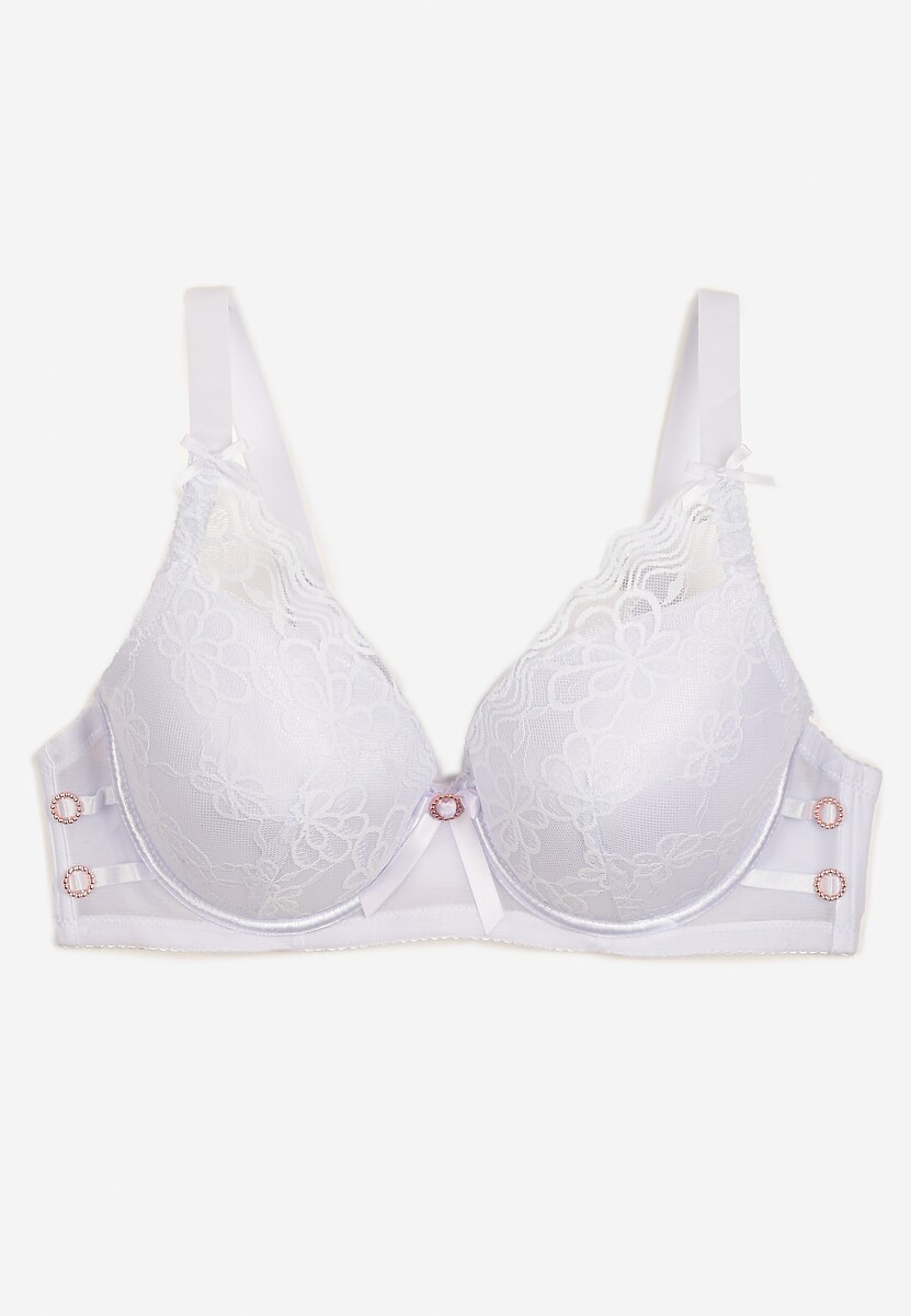 Biały Biustonosz z Usztywnionymi Miseczkami Tinanna