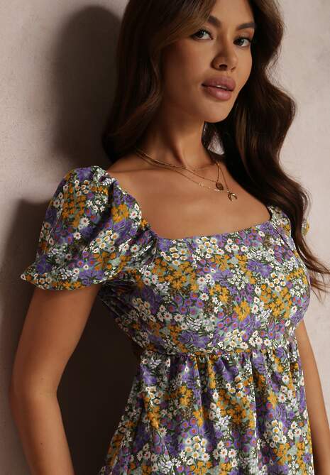 Fioletowo-Miętowa Sukienka Josmy