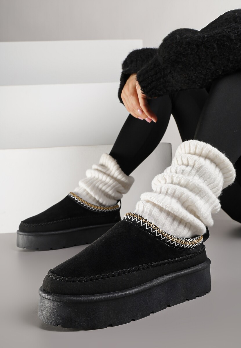 Czarne Śniegowce z Futrzanym Ociepleniem na Platformie Reiandea