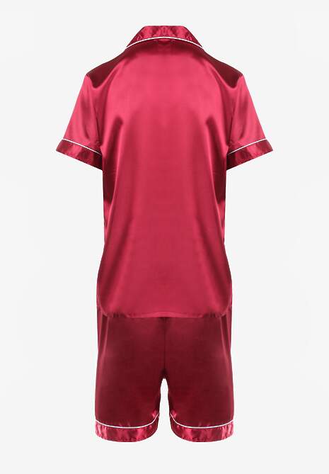 Bordowy Komplet Piżamowy Irobe