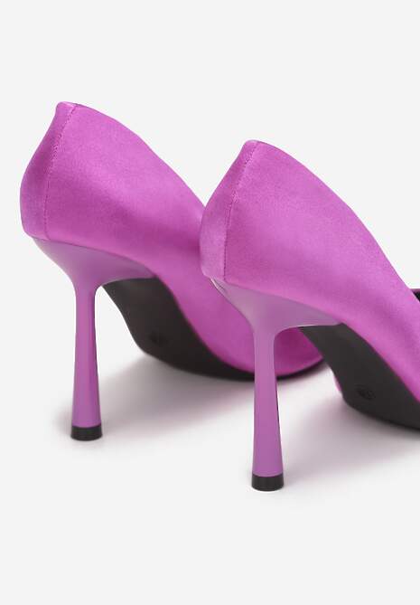Fioletowe Szpilki Satynowe Otynge