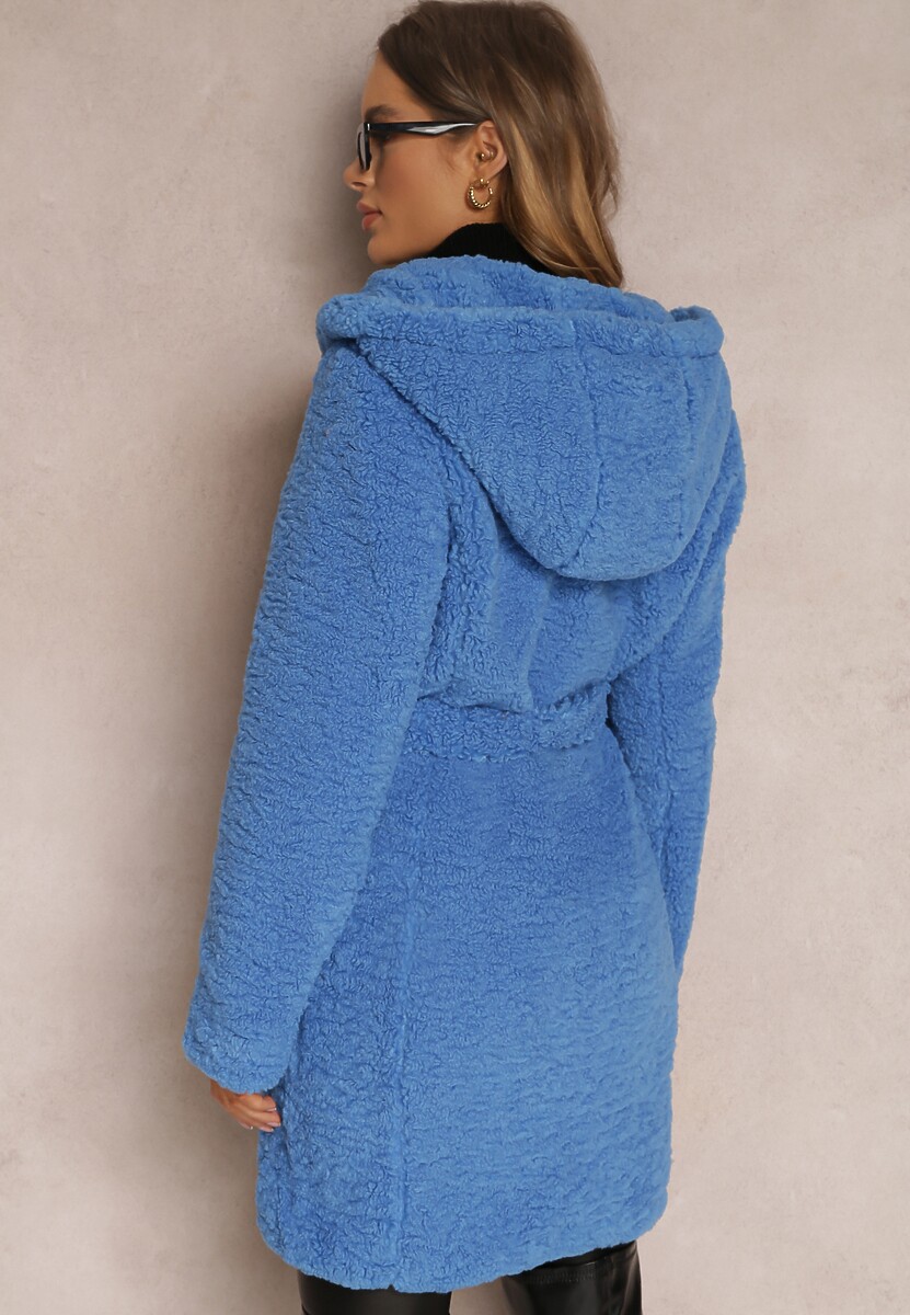 Niebieski Płaszcz Futrzany Klymiera