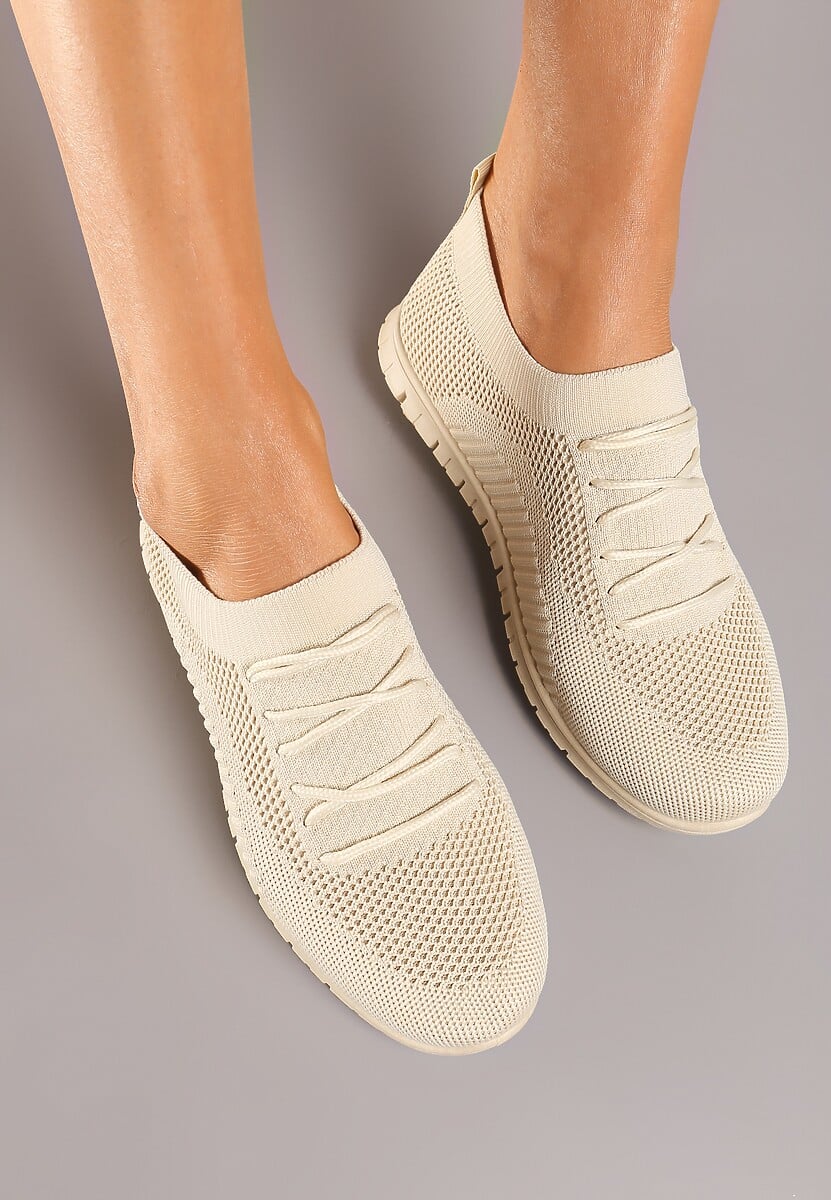Beżowe Buty Sportowe Phalithoe