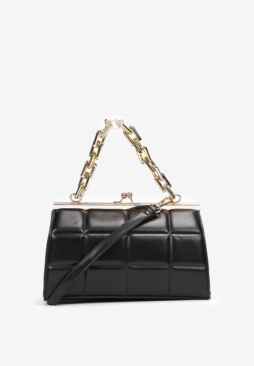 Czarna Torebka Pikowana z Łańcuchem Terendia