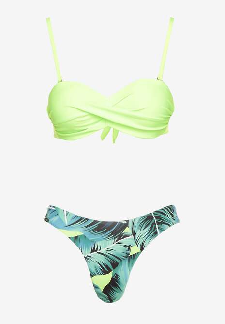 Zielone Bikini 3-częściowe Biustonosz z Wiązaniem Majtki Figi i Bokserki Vinalle