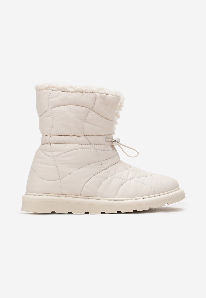 Beżowe Śniegowce ze Ściągaczem i Ozdobnym Barankiem Tytusore