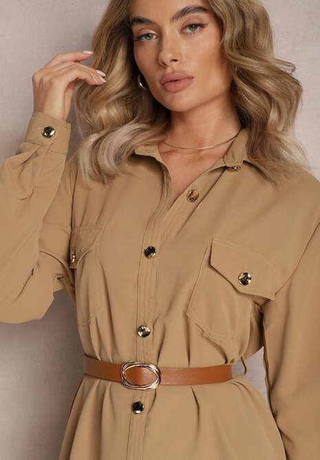 Ciemnobeżowa Sukienka Iylah