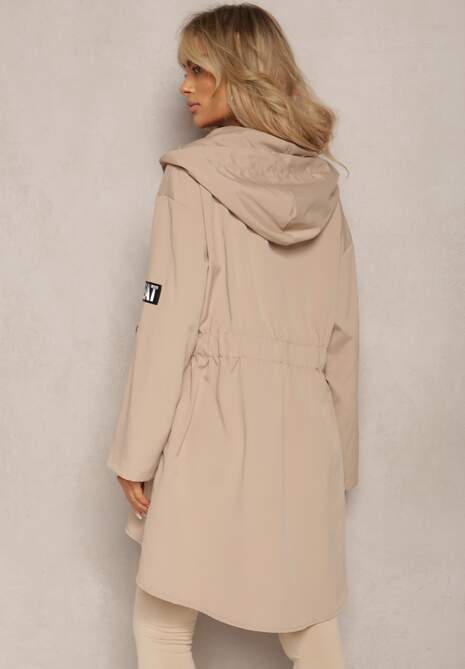 Beżowa Kurtka Wiatrówka Oversize Palishe