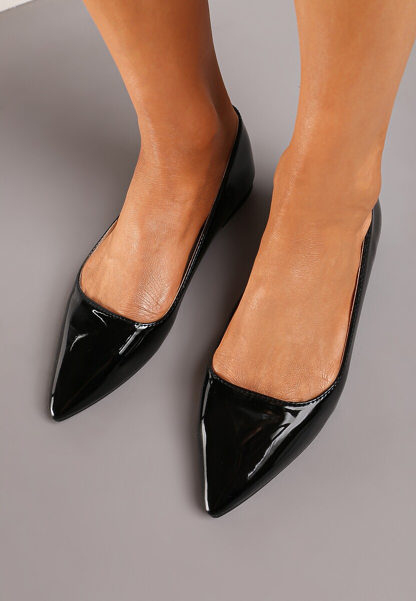 Czarne Balerinki na Płaskiej Podeszwie w Klasycznym Stylu Elithra