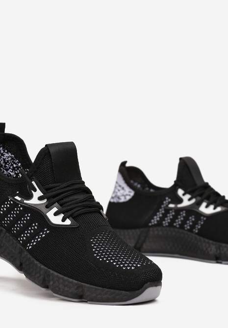 Czarne Buty Sportowe przed Kostkę z Perforacją Shoseal