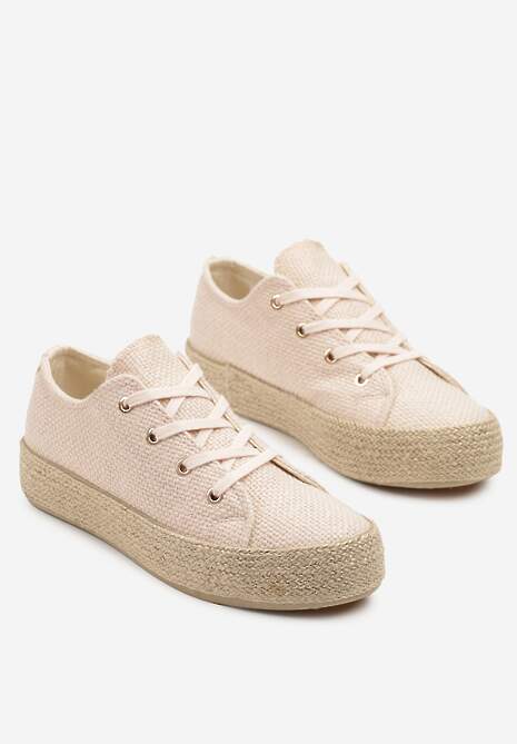 Różowe Trampki Ozdobione Plecionką Filatera