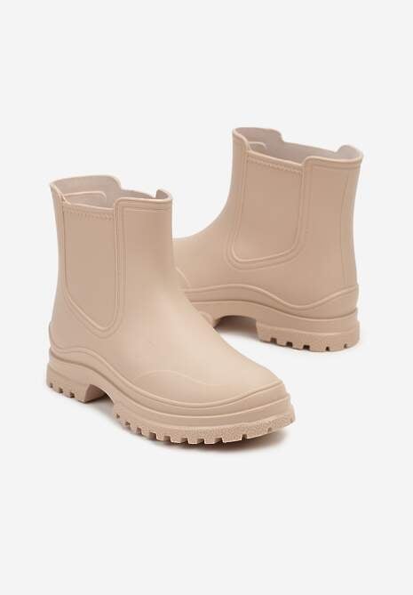 Beżowe Wsuwane Kalosze Krótkie Urvia