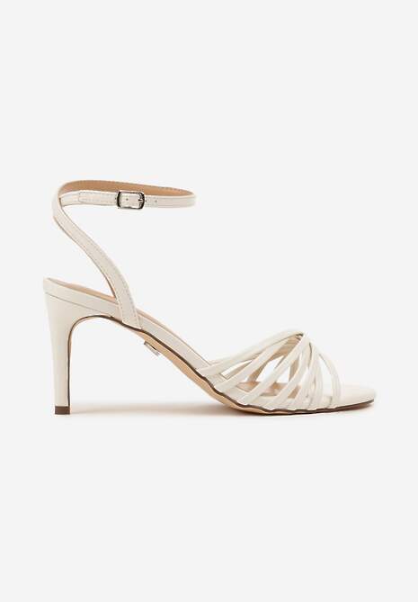 Białe Sandały Vices na Obcasie Typu Szpilka Folineia