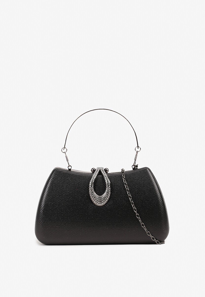 Srebrna Koktajlowa Torebka z Rączką Cyrkoniami i Odpinanym Łańcuszkiem Korida