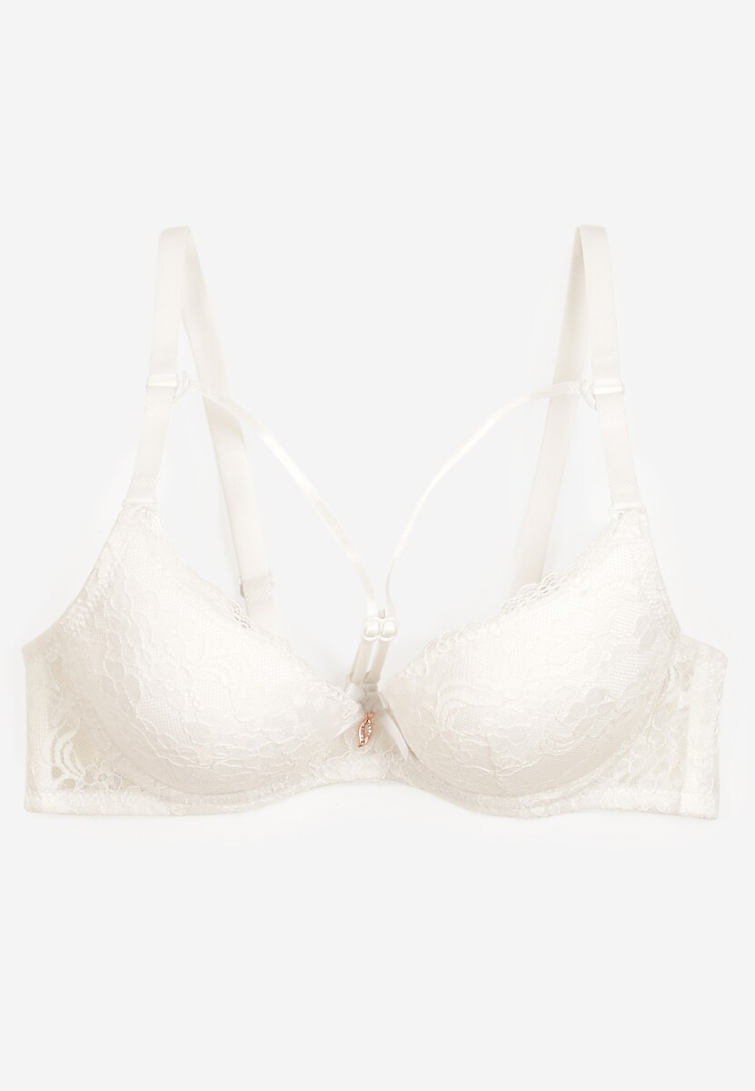 Jasnobeżowy Biustonosz Full Cup z Koronką Tinallore