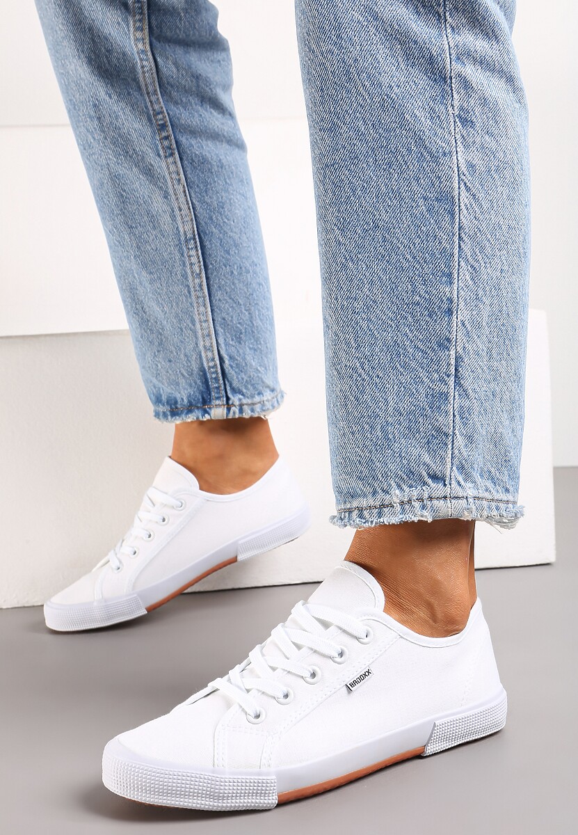 Białe Tenisówki Zdobione Przeszyciami Rhaerose