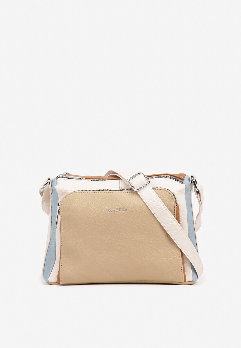 Czarna Torebka Listonoszka Zdobiona Kontrastującymi Wstawkami Kolleila