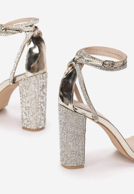 Złote Transparentne Sandały Rhethera