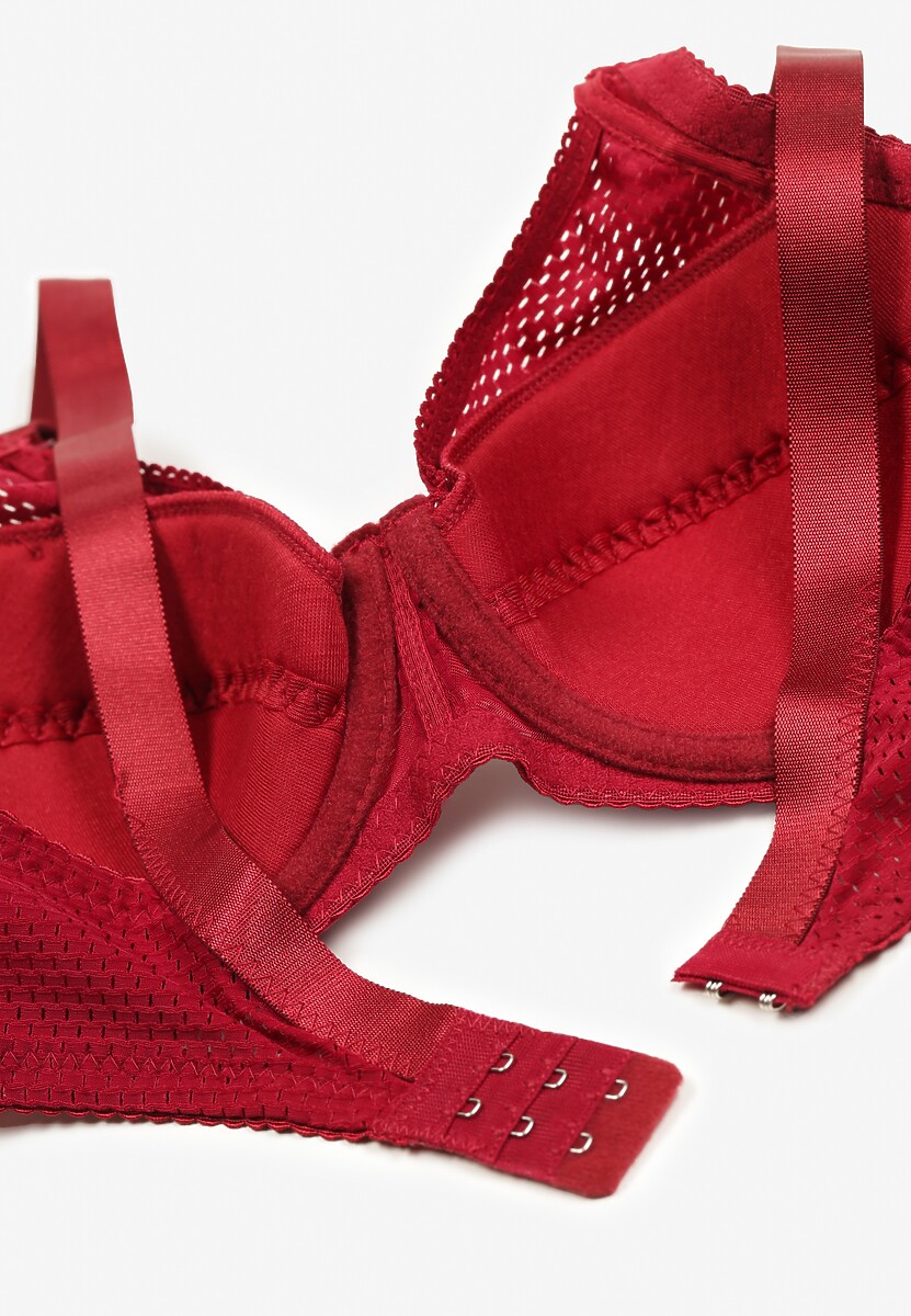 Bordowy Biustonosz Full Cup z Regulowanymi Ramiączkami Vikole