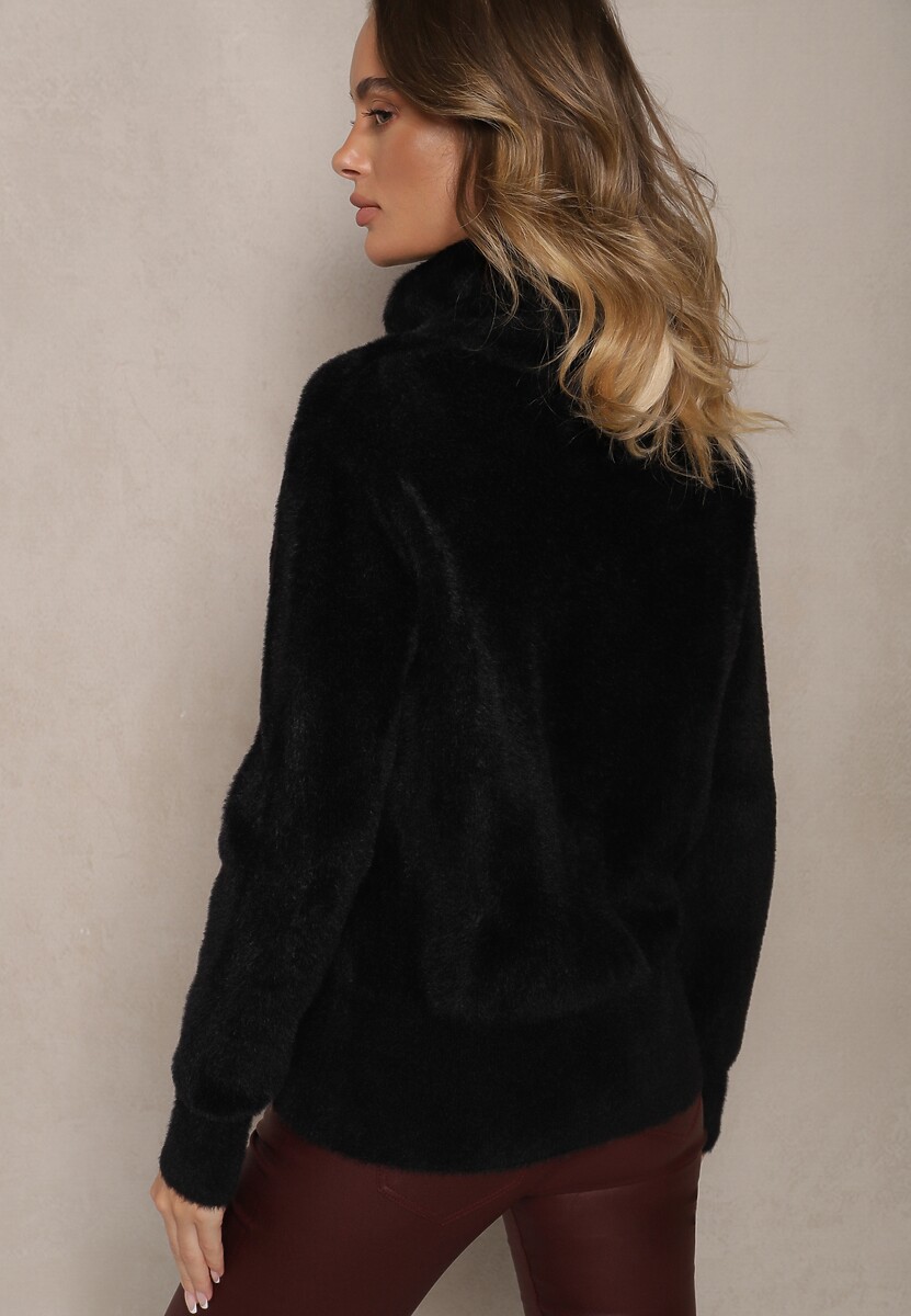 Czarny Casualowy Golf z Kaszmirem Edionis