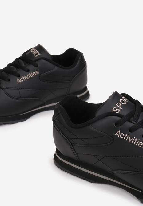 Czarne Buty Sportowe na Piankowej Podeszwie Zakiria