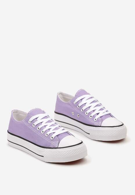 Jasnofioletowe Krótkie Trampki Sznurowane Rosasnowa