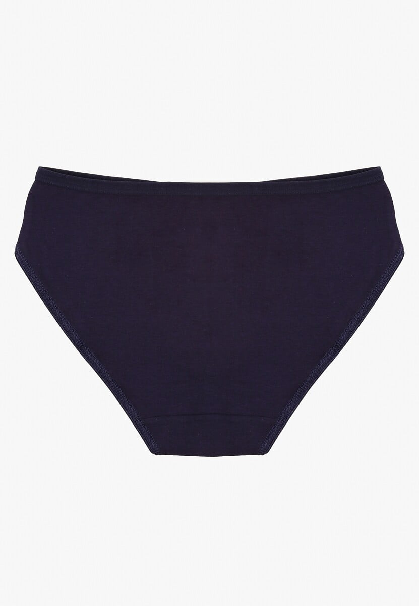 Granatowe Bawełniane Majtki Figi o Klasycznym Fasonie Venalice