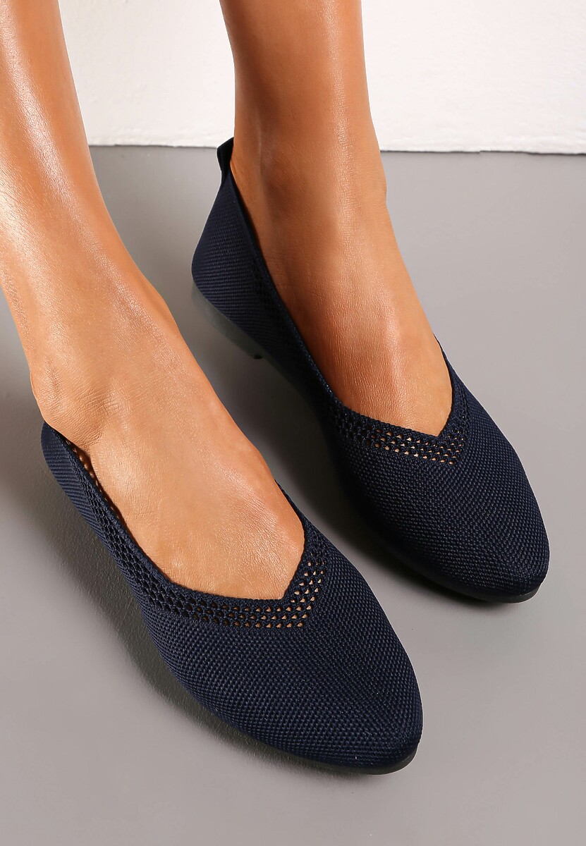 Różowe Płaskie Balerinki Plecione z Ozdobnymi Wycięciami Daniya