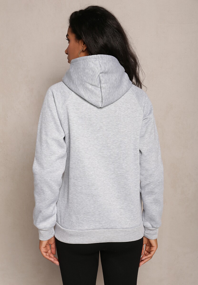 Jasnoszara Wsuwana Bluza z Kapturem Sivame