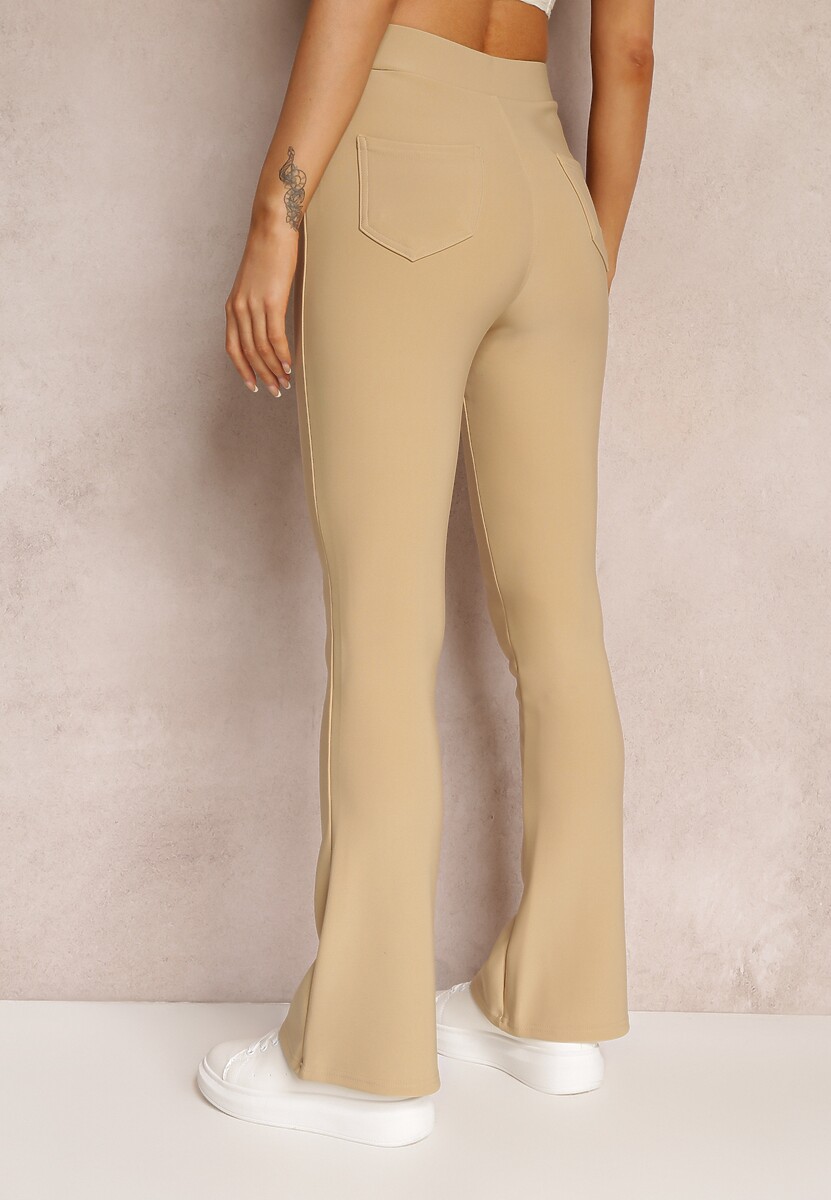 Beżowe Spodnie Dzwony Fingen