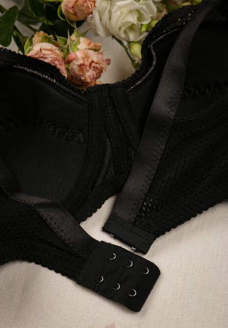 Czarny Klasyczny Biustonosz z Regulowanymi Ramiączkami Imoni